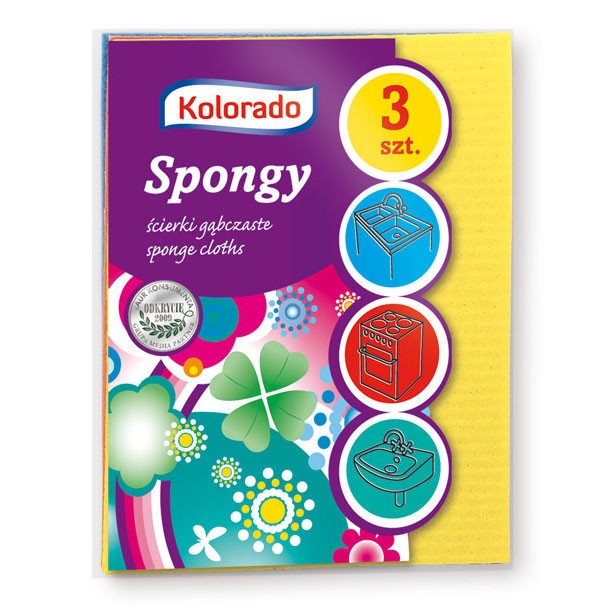 Kolorado Серветка губчата SPONGY 3 шт. 16x17.8 см
